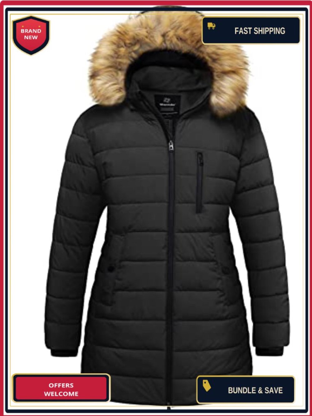 Plus Size Women's Puffer Coat Parka Jacket Hooded Waterproof